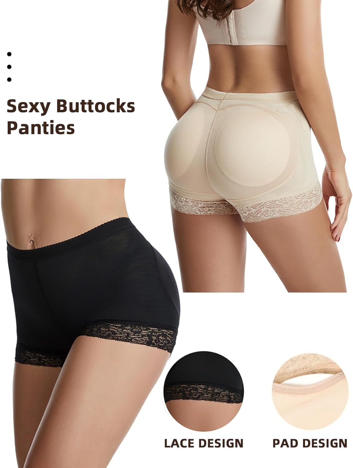 Womens Fake Buttock Briefs Butt Lifter Padded Control Panties Hip Enhancer Underwear Shapewear Boyshort - Image 4