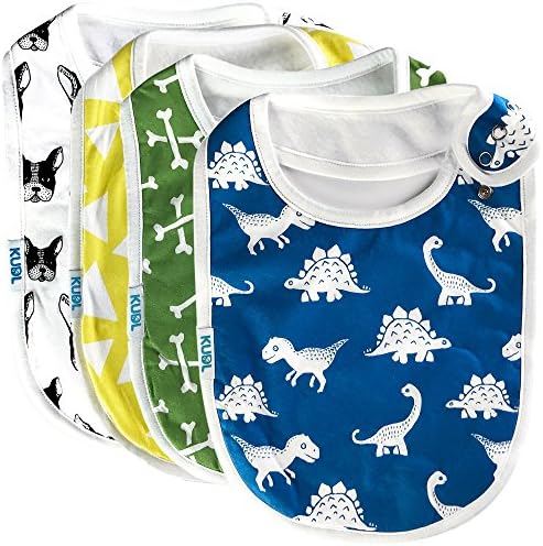 Premium Cute Baby Toddler Bibs Burp Burpy Cloths 4 Pack Gift Set Soft Absorbent Extra LARGE Feeding Reflux Drool Teething Bibs,Triple Adjustable Snap Buttons, Funny Boys & Girls