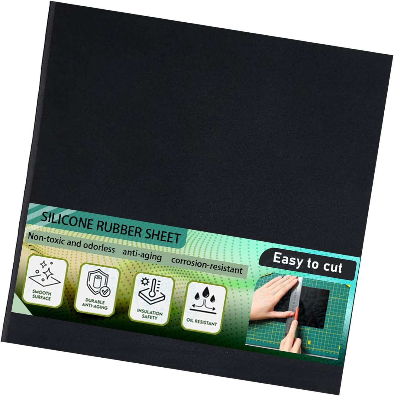 Silicone Rubber Sheet,Heat Resistant, Heavy Duty,High Grade 60A,12 x 12 Inch, 1/25 Inch Thickness for DIY Gaskets, Pads, Seals, Crafts, Flooring,Cushioning of Anti-Vibration, Anti-Slip