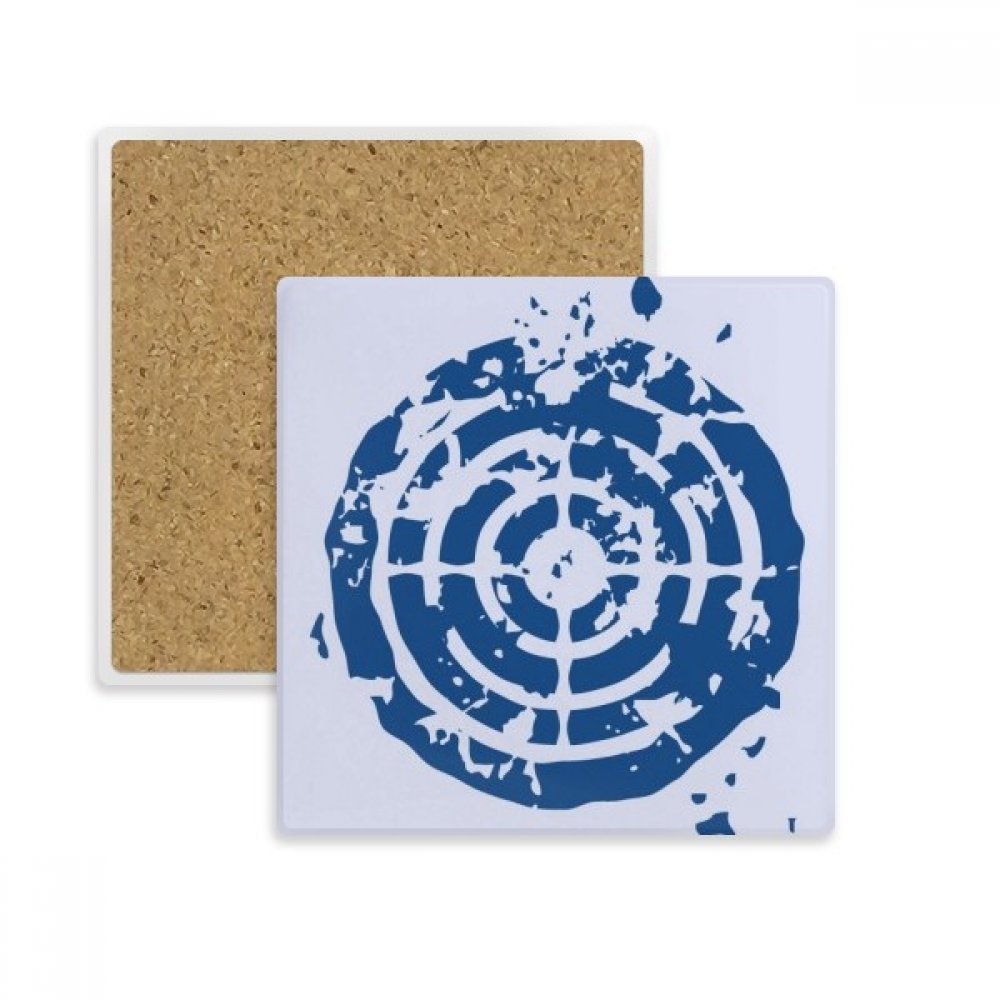 Coaster cible ronde bleu idée cadeau originale pour amateurs de thé