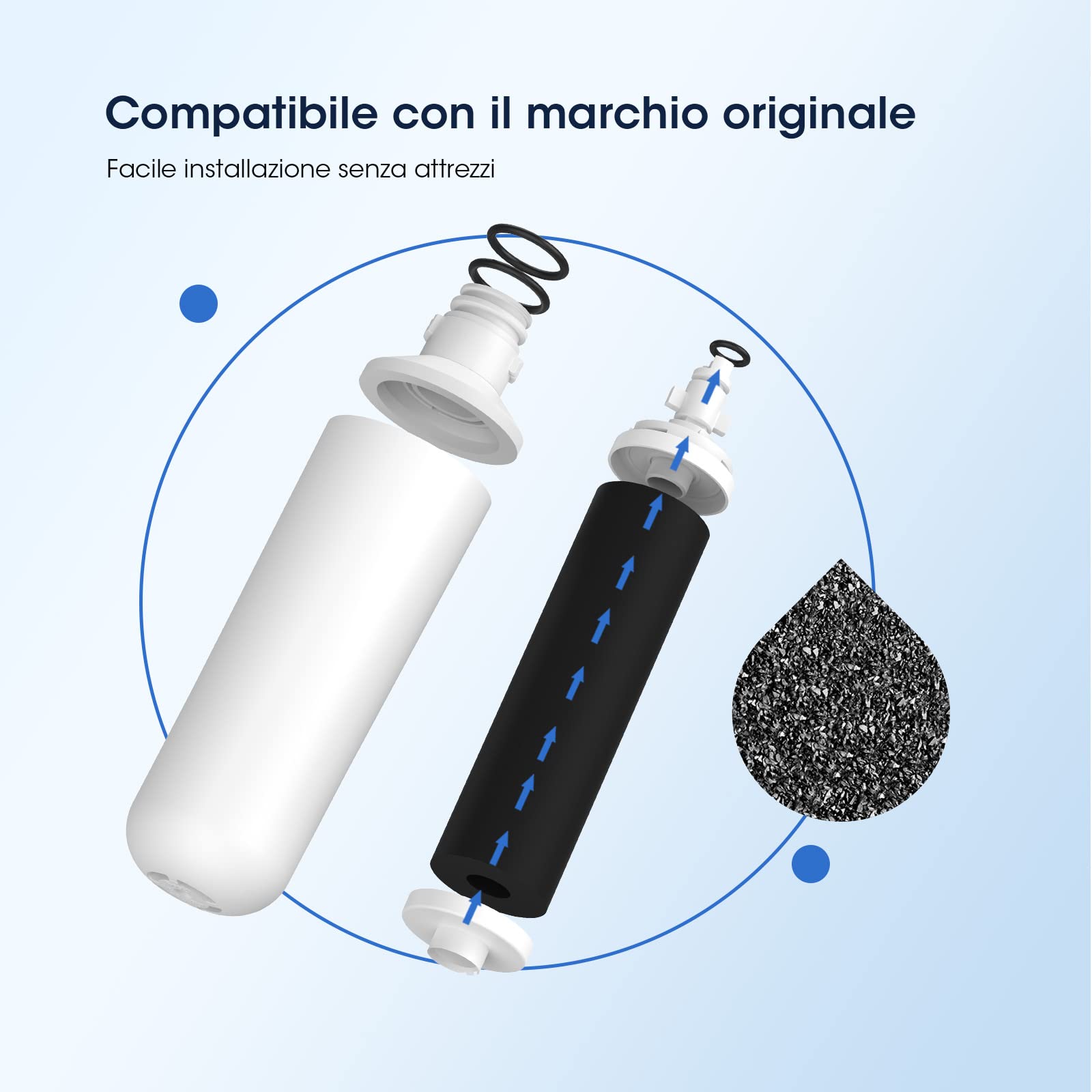 GLACIER FRESH LT1000PC ADQ747935 Filtro acqua frigorifero e filtro aria, ricambio per LG® LT1000P®/PC/PCS, LMXS28626S, LFXS26973S, MDJ64844601, ADQ74793501, ADQ74793502 e LT120F® (3)