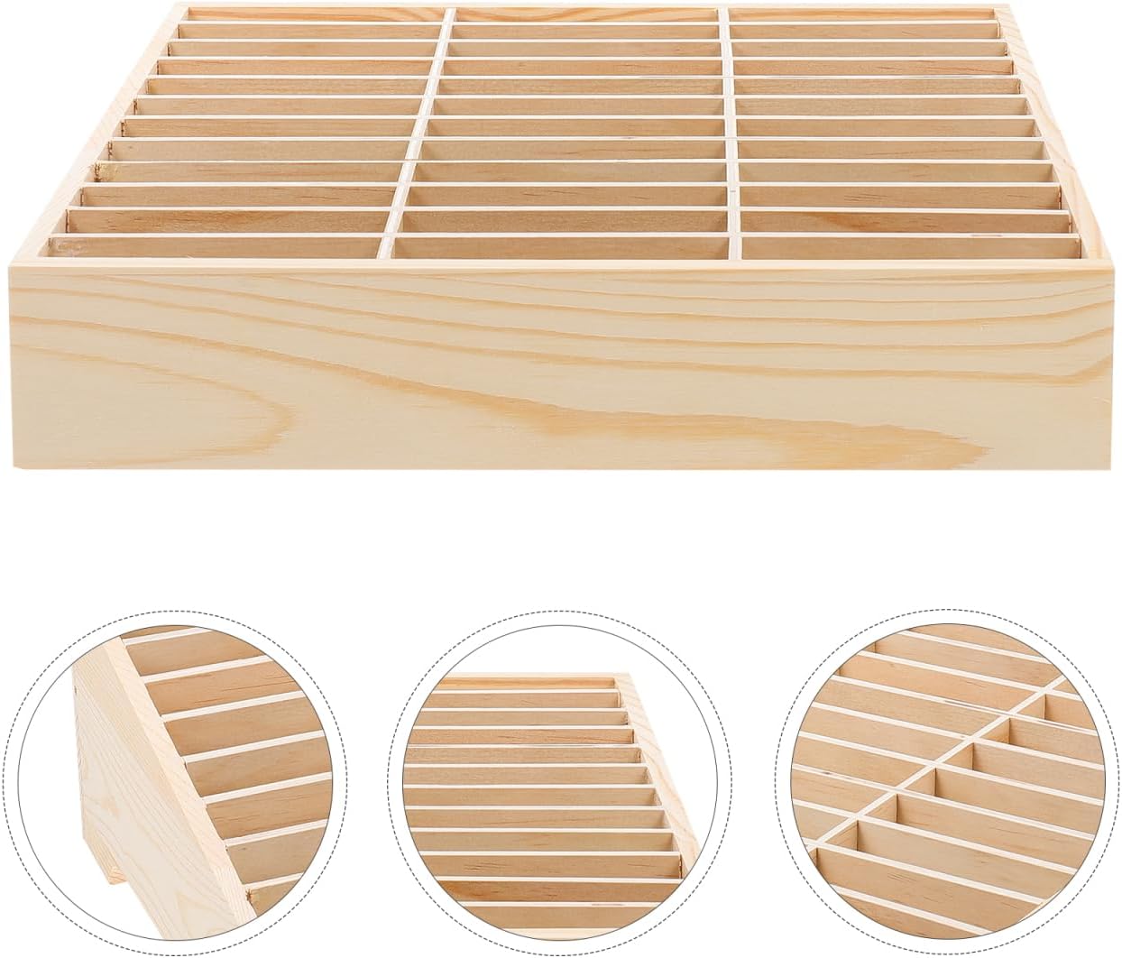 Tofficu 36-Grid Wooden Cell Phone Storage Box for Classroom and Office Desk Organizer Multi-Compartment Mobile Phone Holder for Meeting Rooms and School Supplies