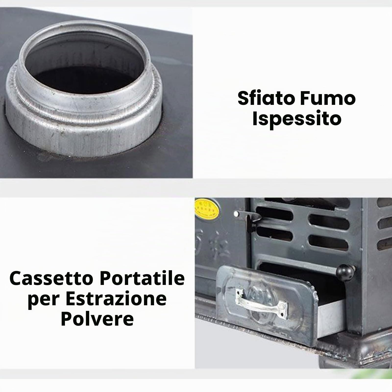 Stufa a Legna in Ghisa per Camino - Ghisa Pura per Carbone per Riscaldamento Domestico, Fornello per Legna da Fuoco, Stufa da Campeggio, Stufe a Legna per Interni