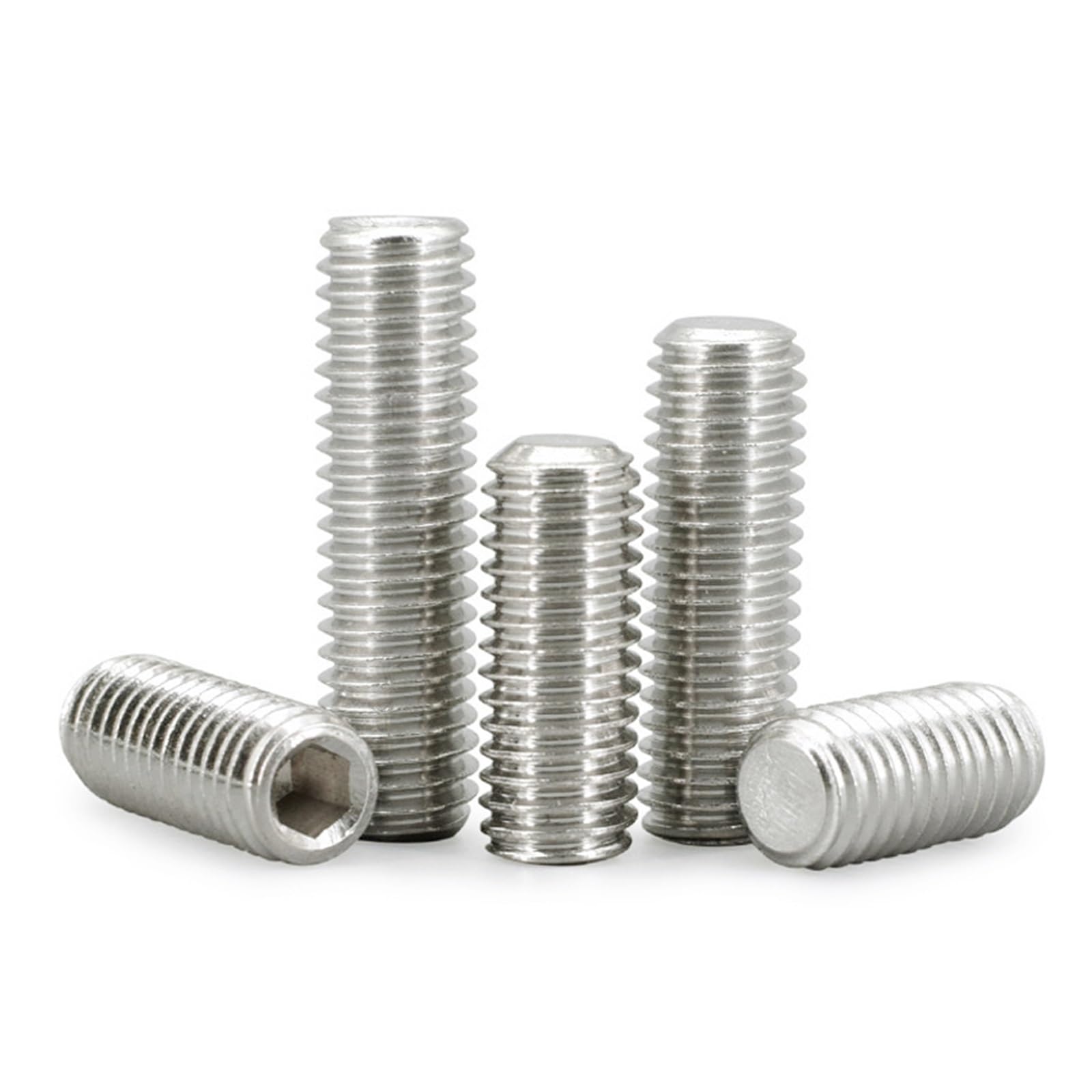 Tornillos de fijación hexagonales de cabeza ciega, Paquete de 10 tornillos de cabeza hexagonal con punta plana sin cabeza de acero inoxidable M1.6-M16(35mm,M16)