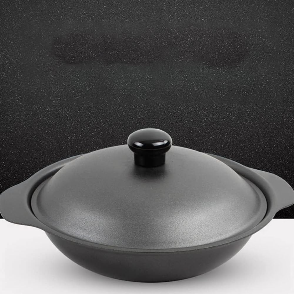 Padella in ghisa rivestita in ghisa padella per torta in ghisa stagionata pentola per zuppa forno casseruola pentole pentole per cucina pollo riso zuppa di riso 20 cm padella in ghisa smaltata A||22 x