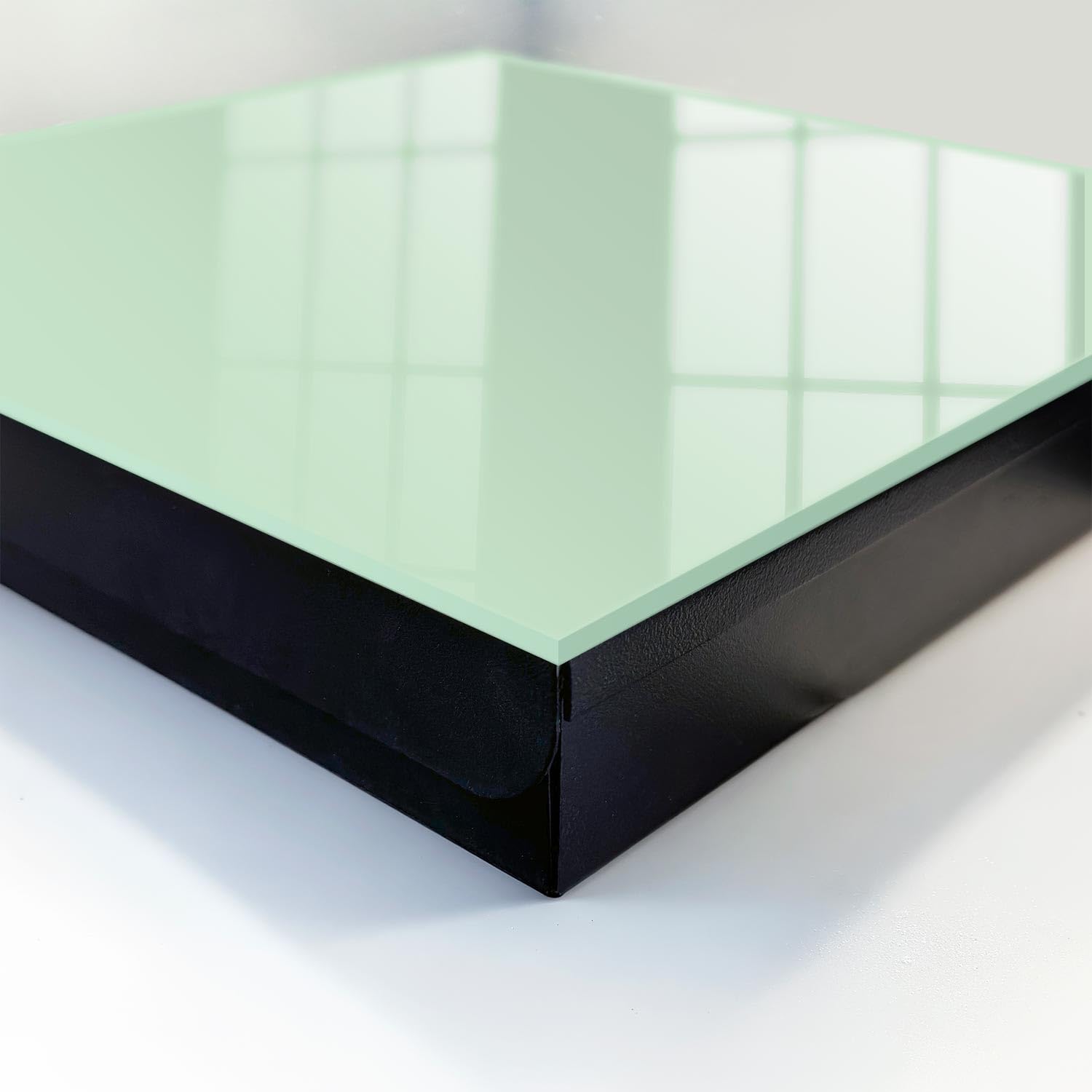Tulup Armario para Llaves 30x30 cm | Negros | Derecha | Montaje en Pared | Verde menta | de Metal | 50 Ganchos | Frente Decorativo de Cristal | Kit de Montaje Incluido | Organizador