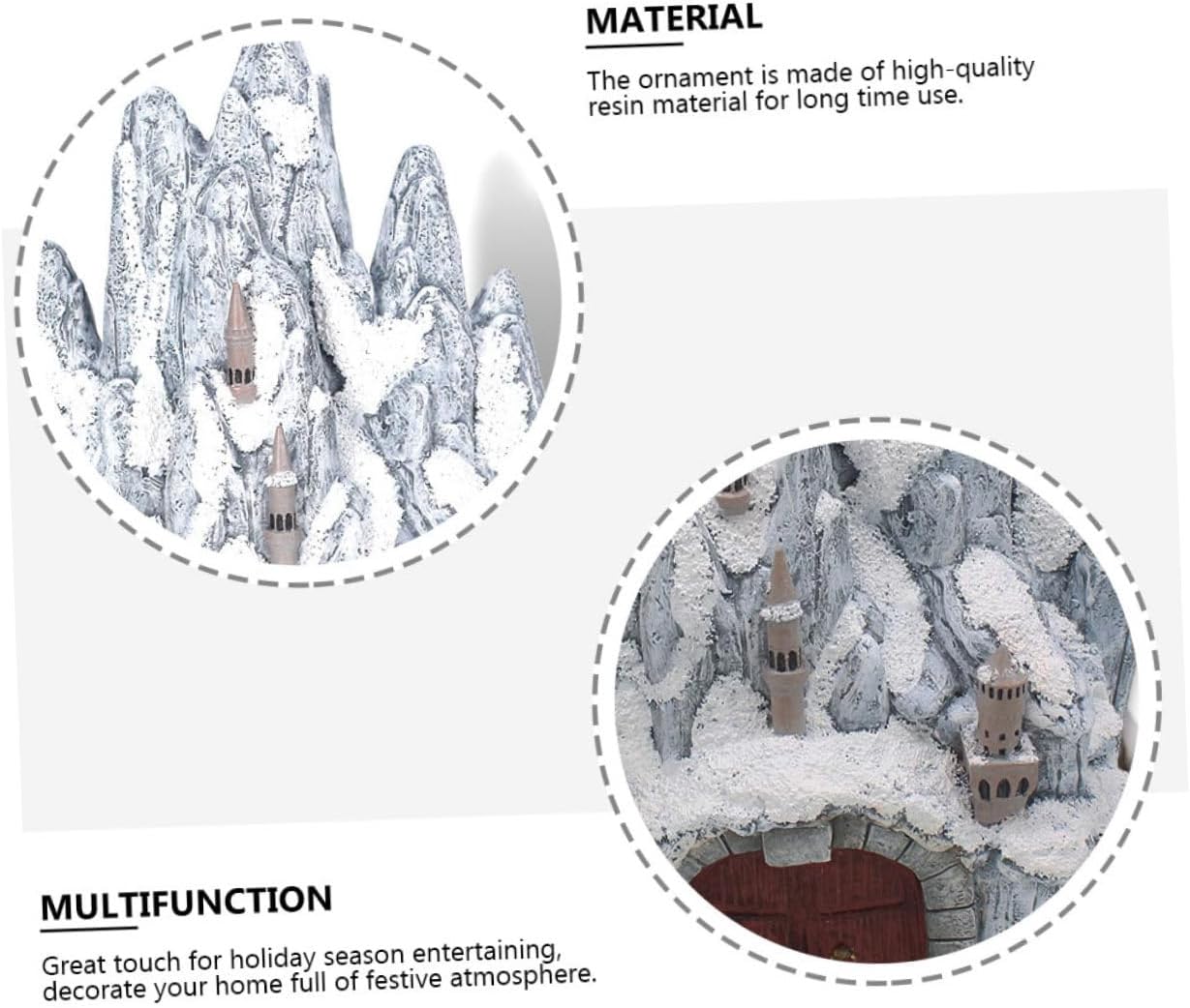 Luminous Resin Castle Tabletop Ornament for Winter Decor Festive Household Adornment for Home Garden Patio and Holiday Celebrations