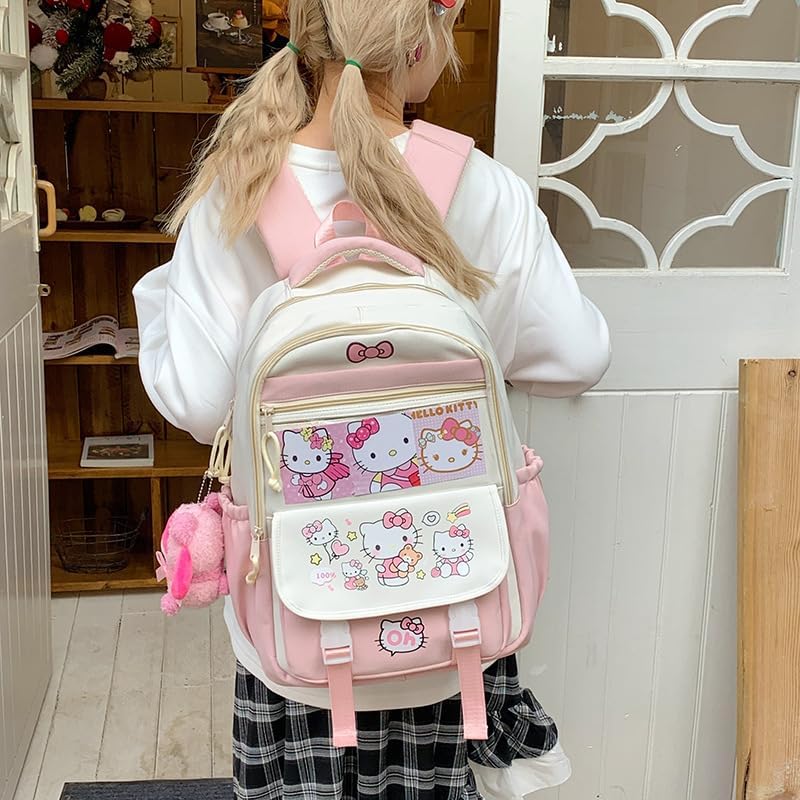 Miniatura 5 de Linda mochila kawaii, bolso Y2k Cutecore estético Grunge coquette Harajuku 2000s Bookbag diario senderismo, Rosado, Mochila Kawaii Cutecore Daypack