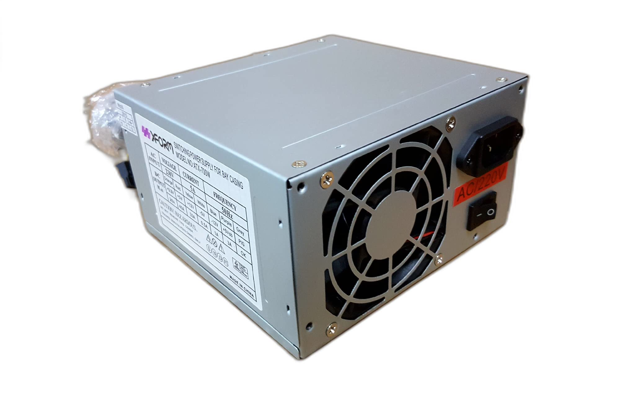 XForm Duplicator Power Supply 700wHQ 400 W Real for bay casing; with 13*SATA cable + 2 IDE black connectors 8cm black fan on/off switch; with 1.2m Ero.Cord