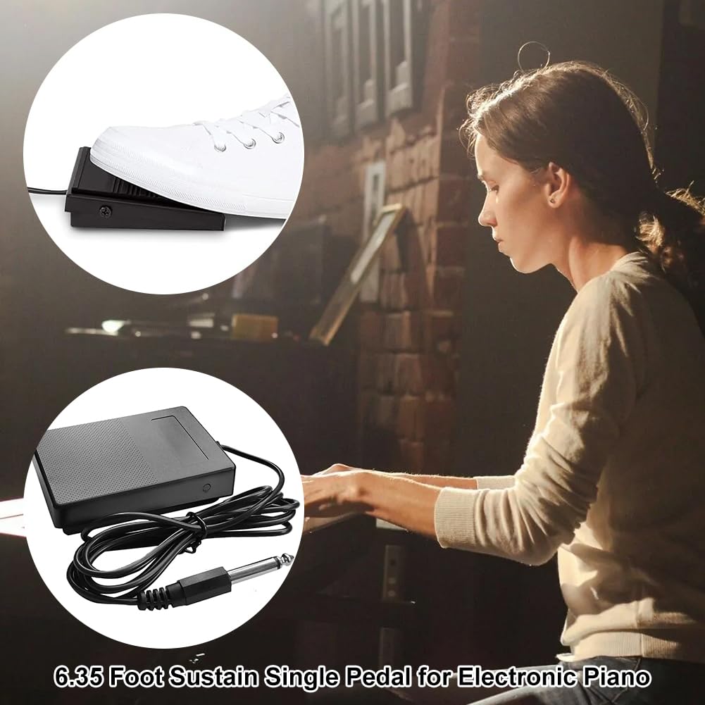 Pedal Sustain,Pedal de Sustain Universal,Sustain Pedal de Piano,Pedal de Sustain Teclado,Pedal de Piano Electrónico,Pedal de Teclado Portátil 6,35,Pedal de Sostenido Universal,Pedal de Resonancia