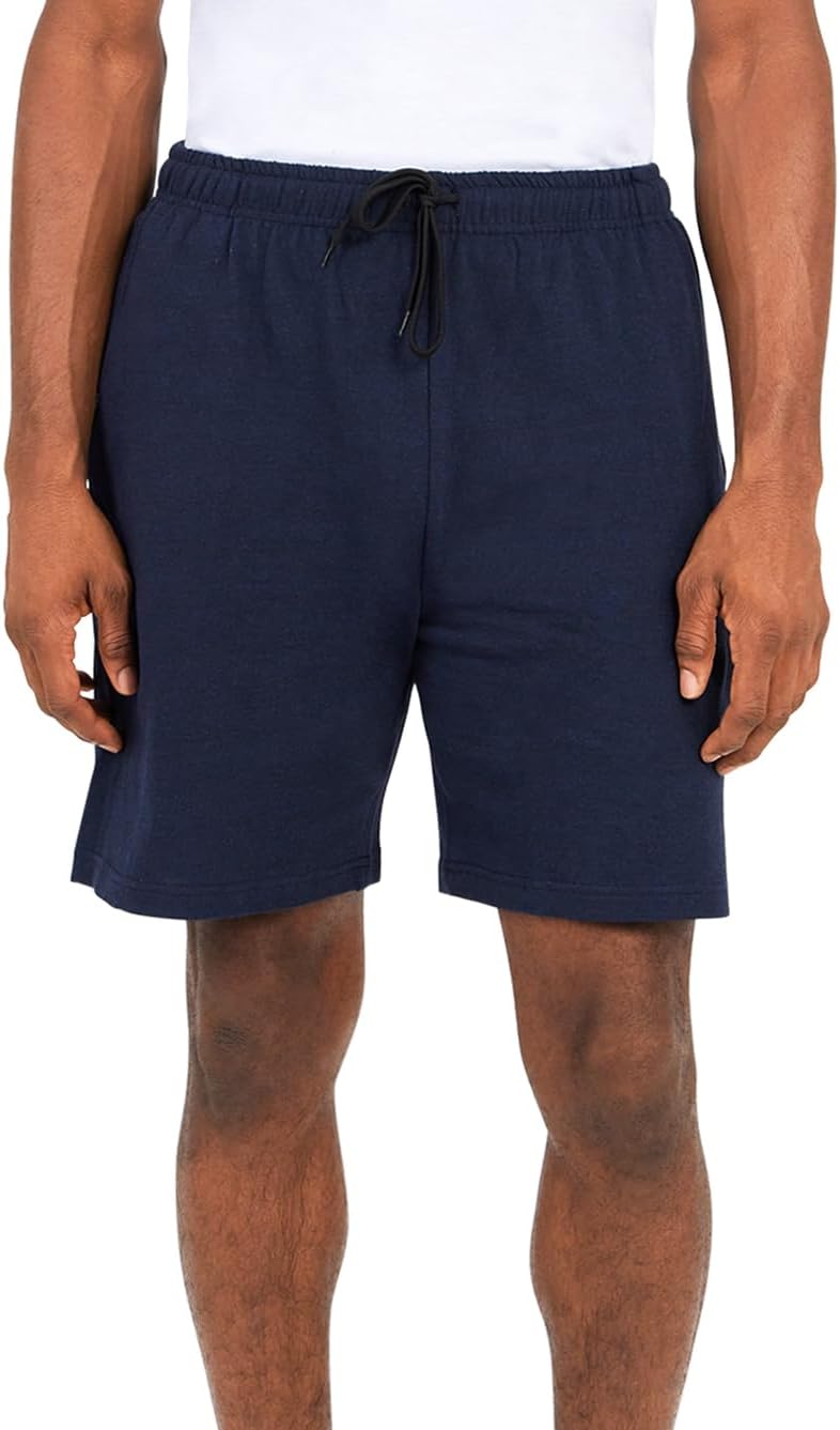 Andrew Scott Mens Cotton Knit Gym Shorts | Mid Weight Fleece Jogger Sweat Shorts|Drawstring & Pockets | Multi Packs - Image 2