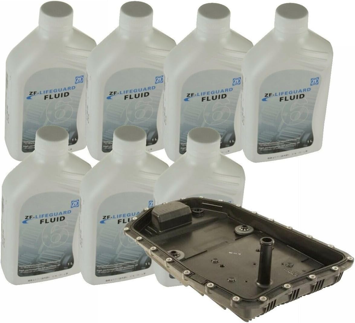 ZF Automatic Transmission Fluid (7 x 1L) and Oil Pan Kit for BMW E60 E88