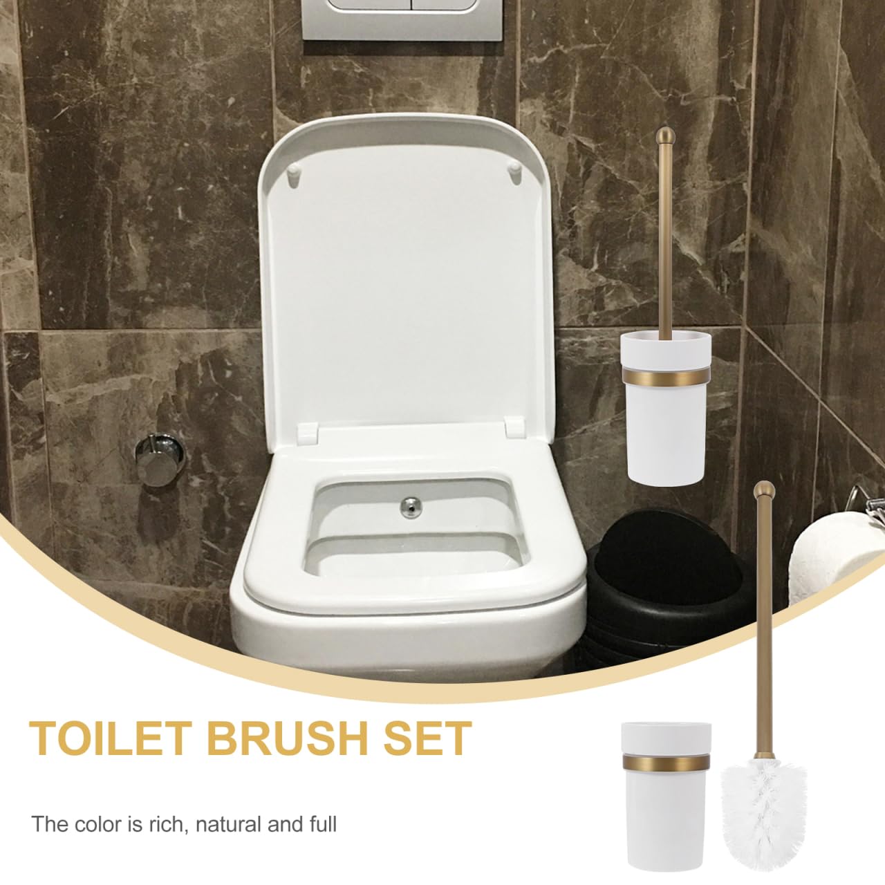 Doitool F6706 - Porta scopino WC in ottone anticato, in stile europeo, per scopino WC
