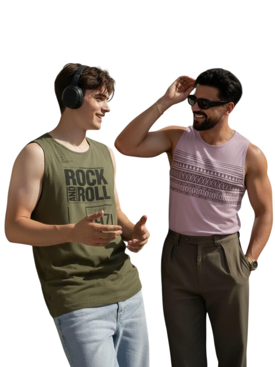 rigo Men’s Cotton Printed Sleeveless Vest for Men | Round Neck, Regular Fit Casual Gym Sando for Men | Casual Innerwear Sando for Men & Boys - Perfect for Gym Workouts,Vacations & Beaches (Pack of 2)-picture-19