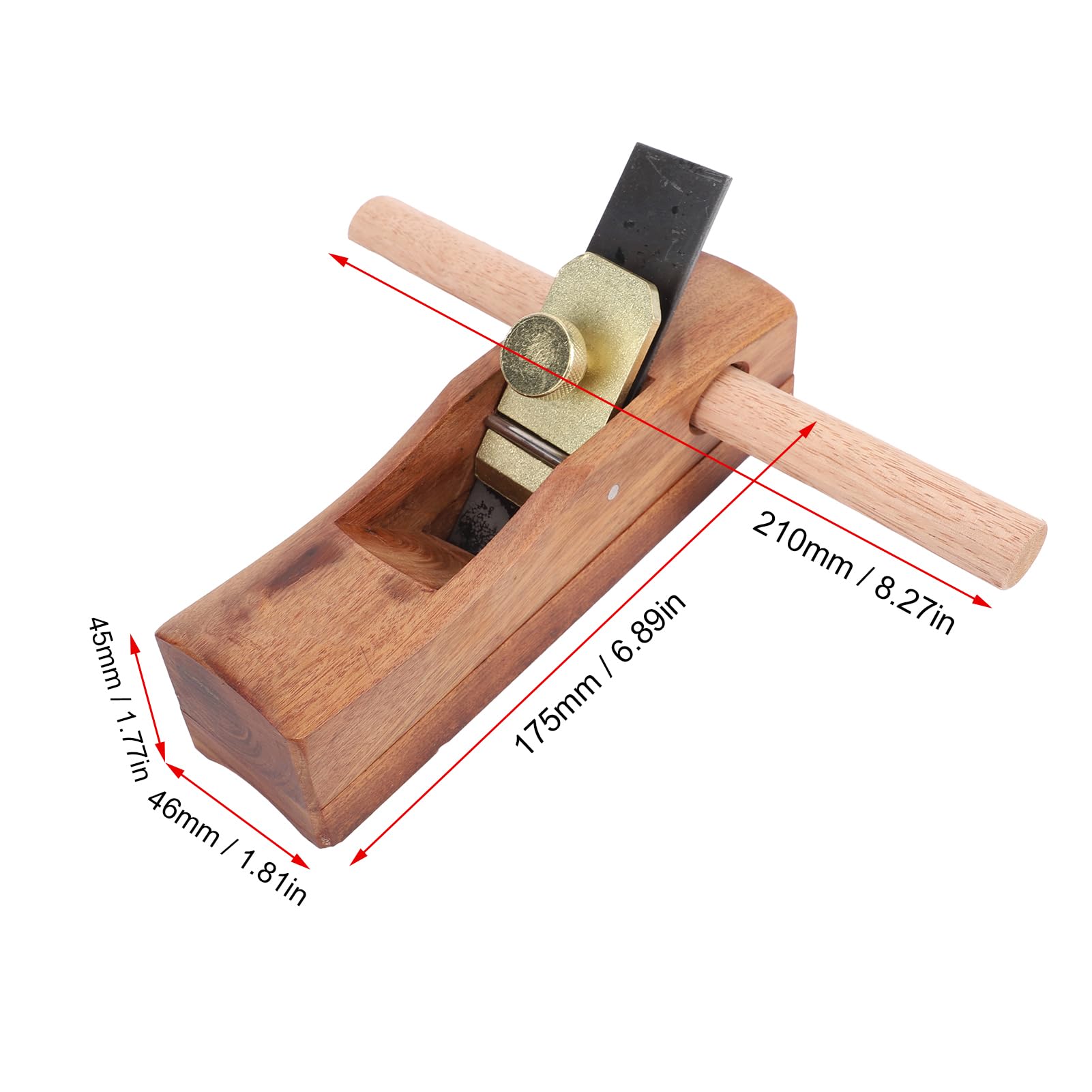 Jeffergarden Pialla in Legno, Pialla a Mano in Palissandro Rosso per | Lama in Acciaio per Utensili, Leggera per Progetti Artigianali, Base Piatta Lucidata, Uso per Scanalatura e Modellatura