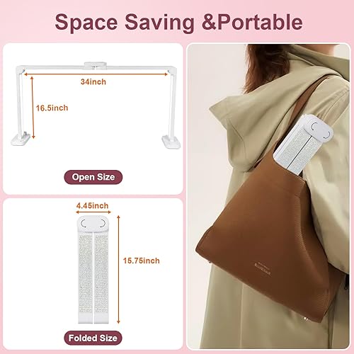 Miniatura 3 de iVict Lámpara de escritorio de uñas, luz tecnológica de uñas de 34 pulgadas con soporte para teléfono, 0-100% brillo ajustable, temperatura de color