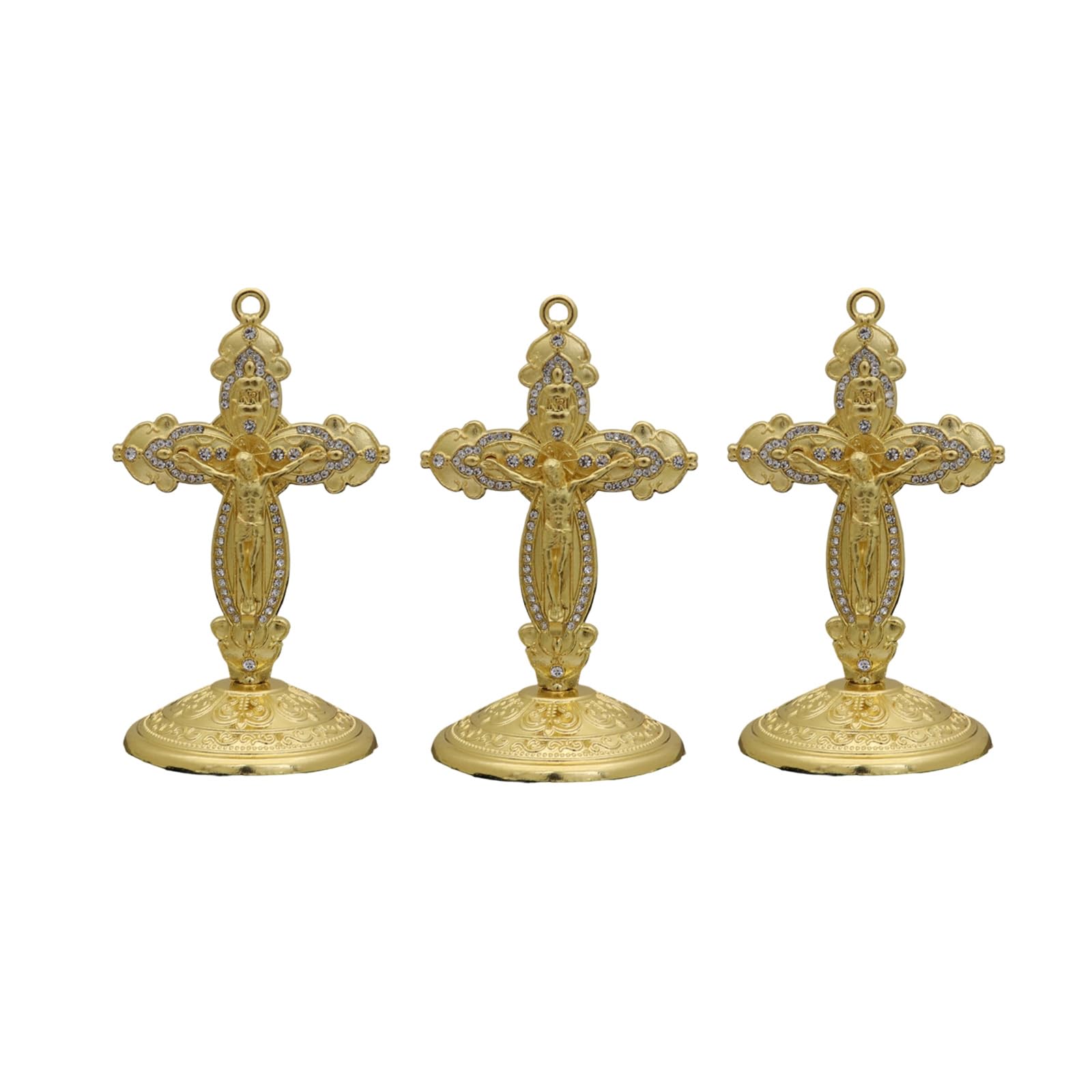 YROHGKPN Religious Enameled Crucifix Ornament for Car Dashboards Desk Vibranted Durability Metal Decoration Crucifix Charm