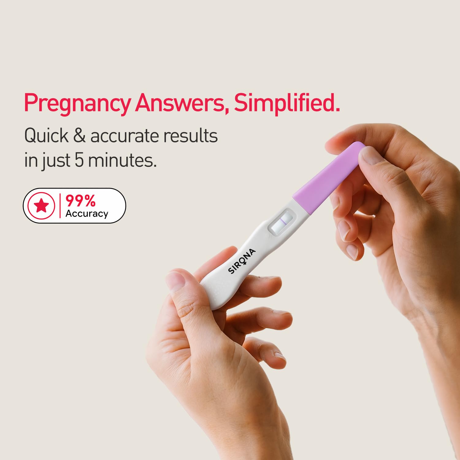 Sirona PregRx Midstream Urine HCG Pregnancy Test Kit Device - Pack of 3 1