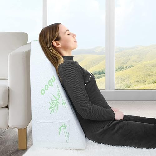 Miniatura 5 de COOLBEBE Almohada de cuña para dormir, reflujo ácido después de la cirugía, almohada de cuña triangular de 12 pulgadas, cuña de espuma viscoelástica