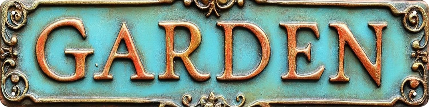 peiyeety Vintage Metal Tin Sign Decorative Wall Art Garden Themed Sign, Rustic Style, Durable Waterproof Rustproof, For Home, Nature Decor, Yard, Easy To Mount, 4x16 Inch