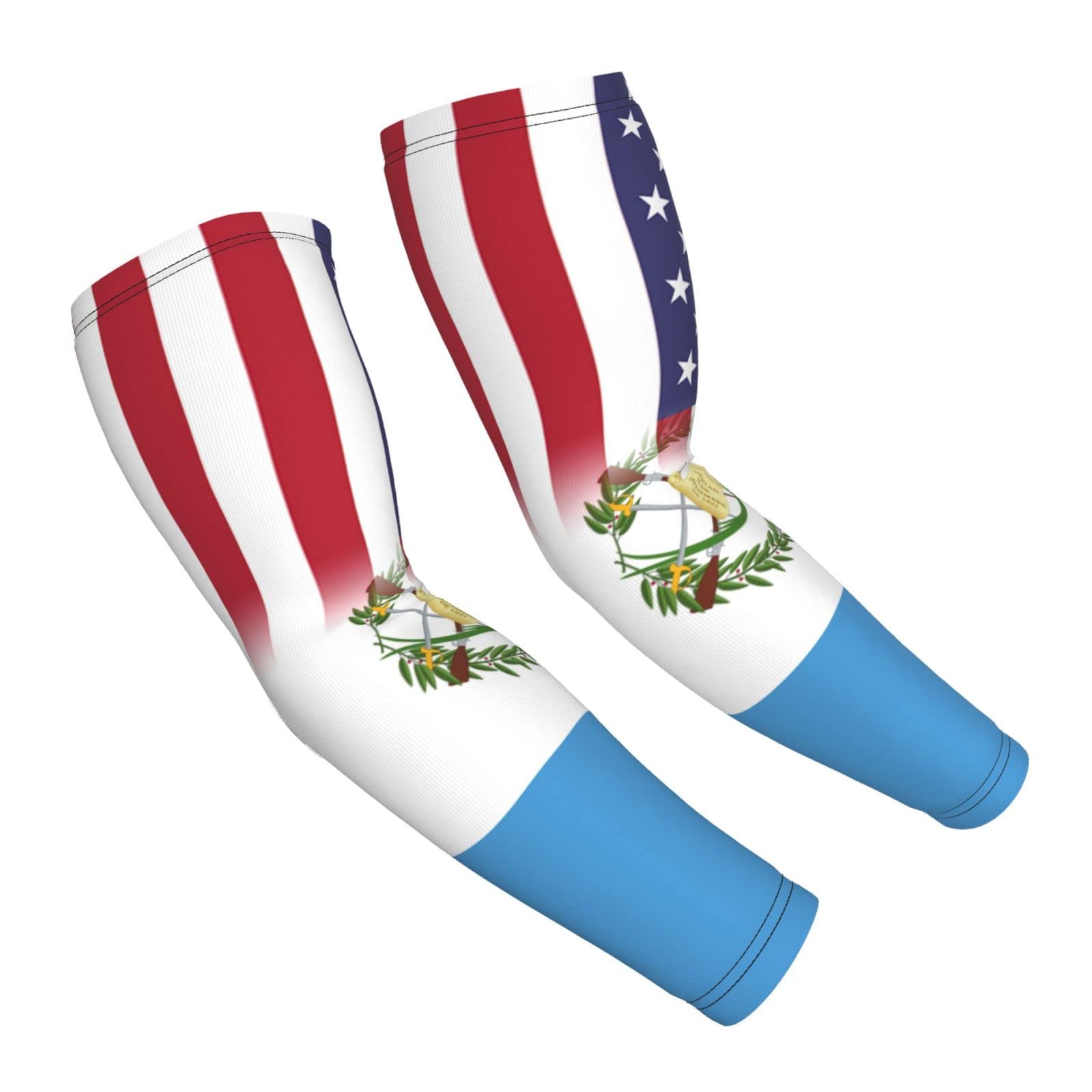 CUTEDWARF American And Guatemala Flag Sun Protection Arm Long Sleeve Protector Unisex Outdoor Sports Protective Sleeve Guard