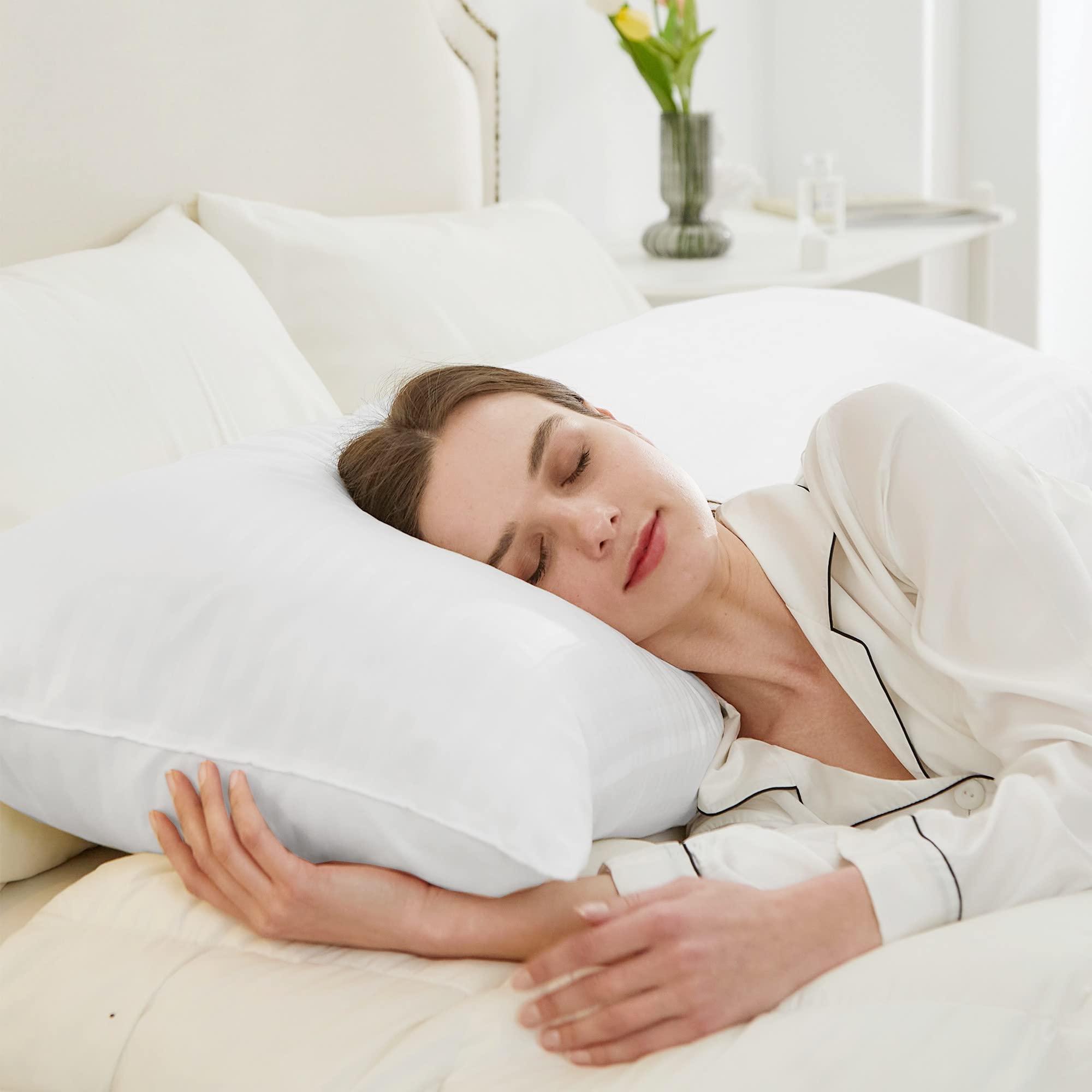 ELNIDO QUEEN Body Pillow for Adults, Satin Stripe Large Full Body