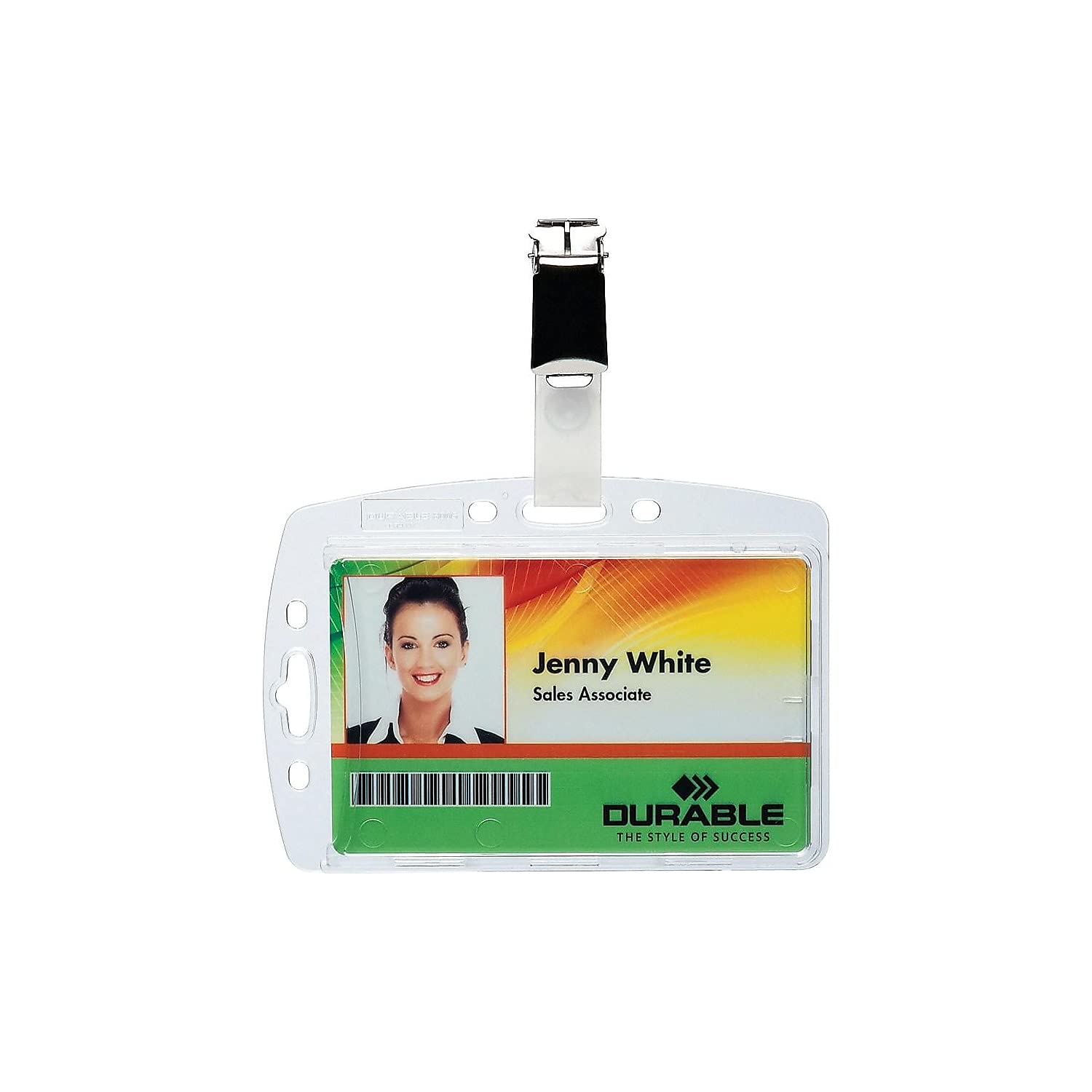Portabadge rigido 54x87 mm trasparente confezione da 25 pezzi con clip girevole