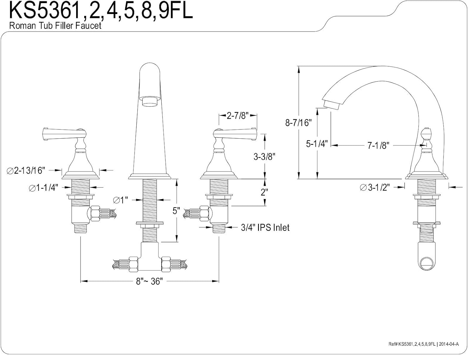 ❤ Crаzу Dеаlѕ Kingston Brass KS5368FL Royale Roman Tub Filler, Brushed Nickel Lіmіtеd Stосk Kingston Brass KS5368FL Royale Roman Tub Filler, Brushed Nickel
