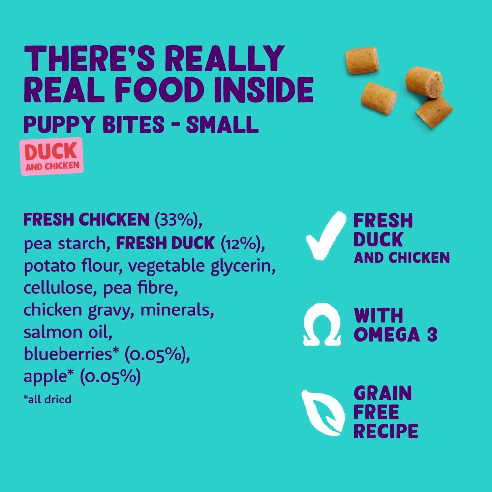 Edgard Cooper Puppy Treats, Duck annd Chicken Puppy Bites Small, 1 x 120g Family Pack, Grain Free, High in Protein fresh meat - Image 3