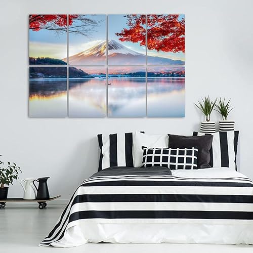 Miniatura 2 de Paneles acústicos de pared insonorizados para árbol de montaña, pescador, barco, niebla matutina, otoño, lago Kawaguchiko, paneles acústicos,