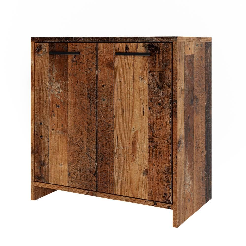 Vicco Mobile sottolavabo per bagno Kiko, Rovere rustico, 58 x 60 cm, con ritaglio per sifone e spazio di stoccaggio per l’organizzazione del bagno