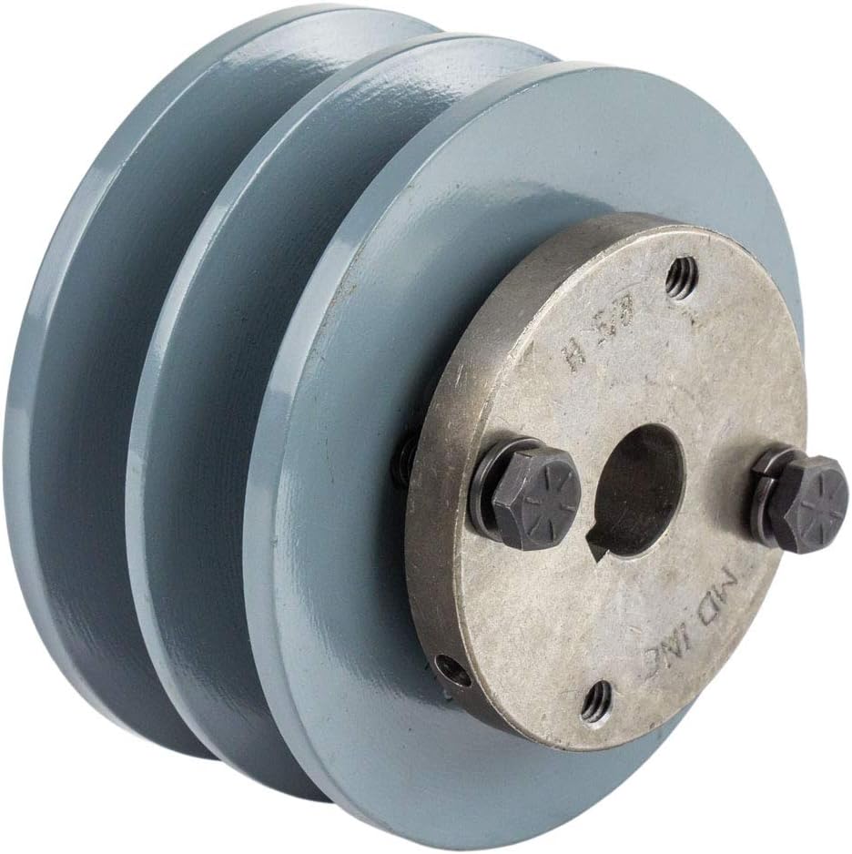 2BK36H Cast Iron 3.75" Dual Groove Pulley for Belt B Section 5L with 5/8" Sheave Bushing