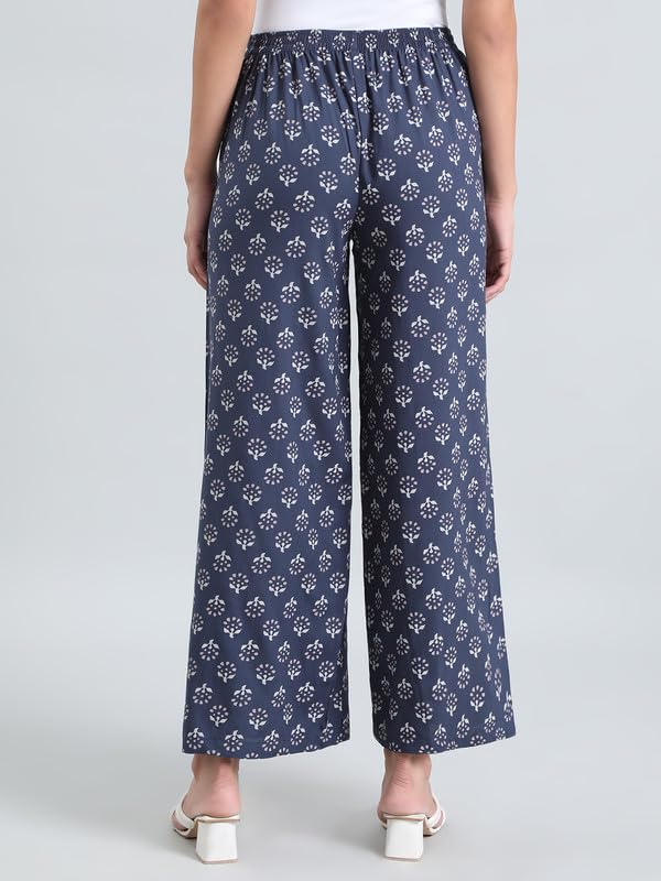 Image of GO COLORS Soft Viscose Printed Palazzo Full Length for Women| Breathable, Mid Rise