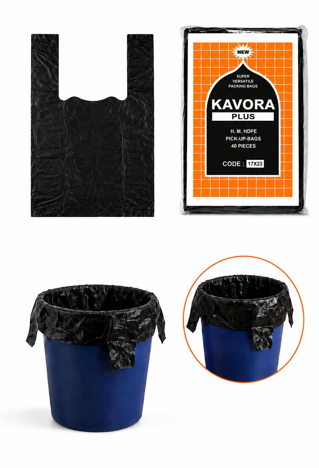 Garbage Bags for Dustbin | 120 Pcs | Medium 17 X 23 Inches | 40 Pcs X Pack of 3 | For Dry & Wet Waste | BLACK |-image-48