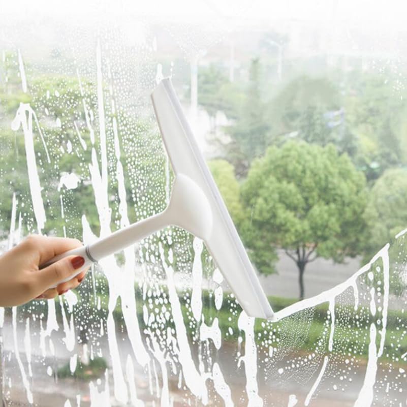 Image of GLEAVI Hand Squeegee Silicone Wiper Blades Silicone Scraper Window Cleaning Wiper Bathroom Water Wiper Cleaning Wiper Squeegee Cleaner Window Squeegee Glass Vacuum Cleaner
