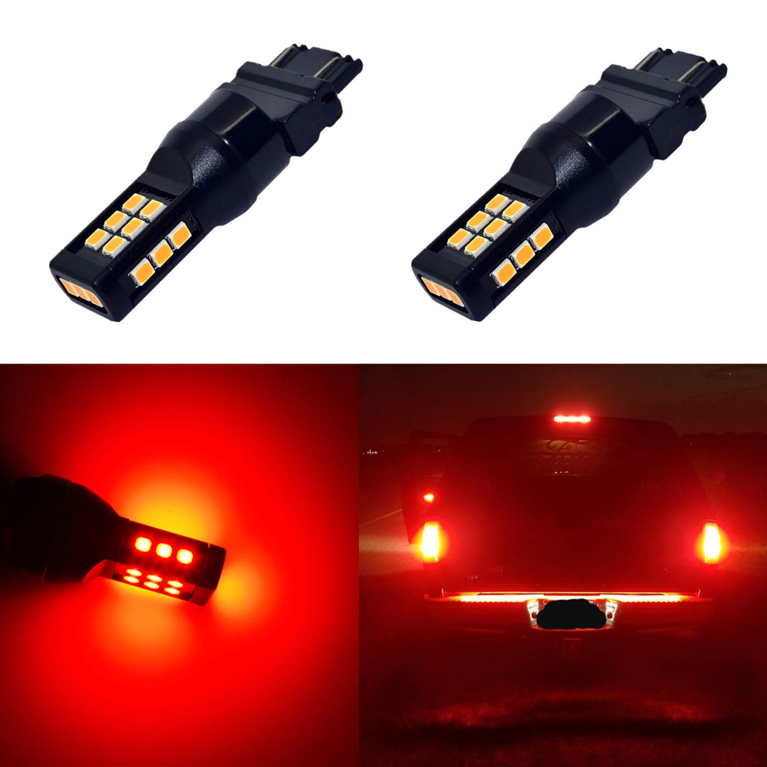 Alla Lighting Xtreme Super Bright T25 3121 3157 LED Bulbs High Power 3035 21-SMD LED 3157 Bulbs 3057 3457 4157 4057 LED Turn Signal Brake Stop Tail Lights Replacement