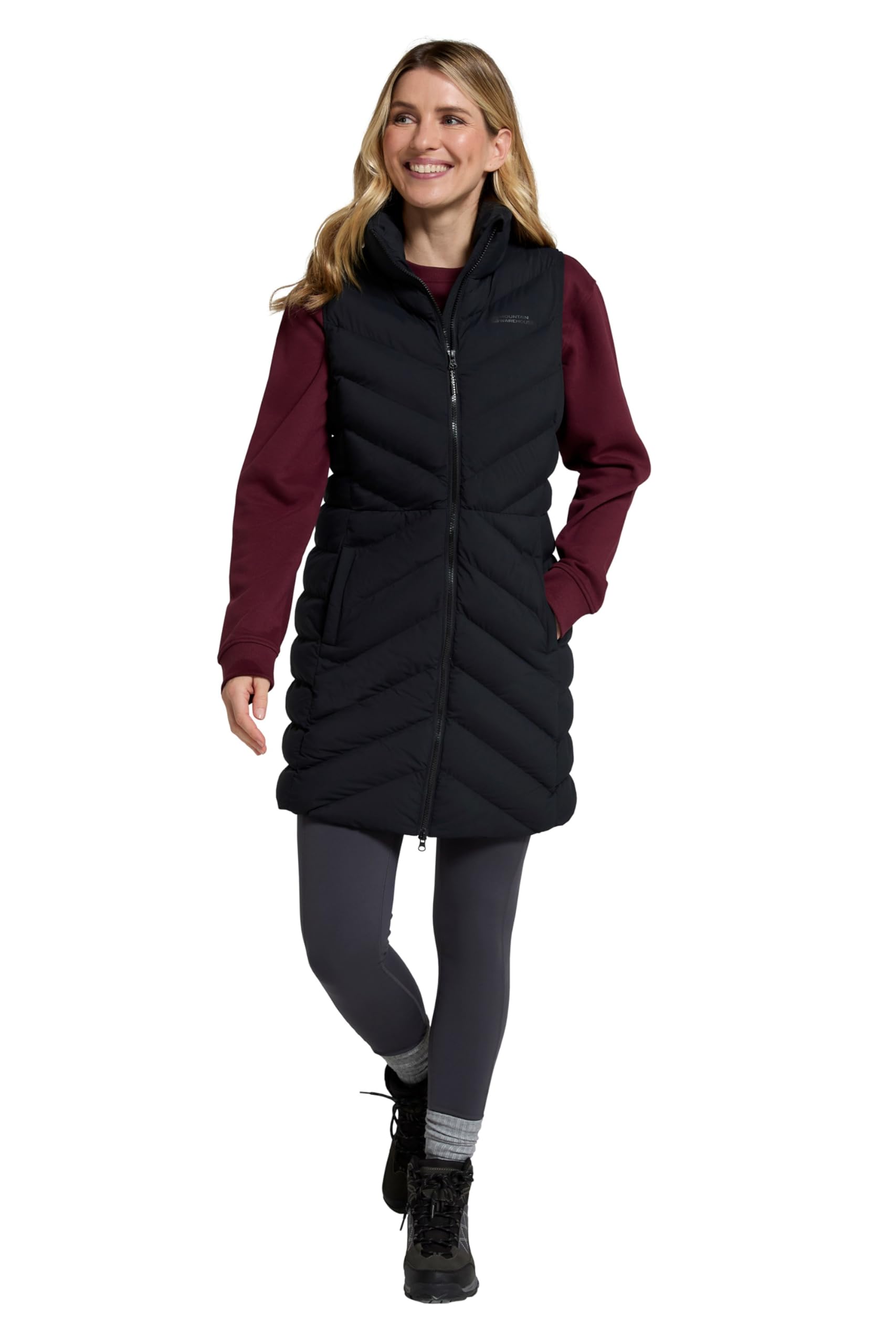 Mountain Warehouse Women's Black Anmore Padded Gilet - Water-Resistant Sleeveless Jacket With Padded Insulation - Spring Summer, Camping, Outdoors, Travelling & Hiking 8