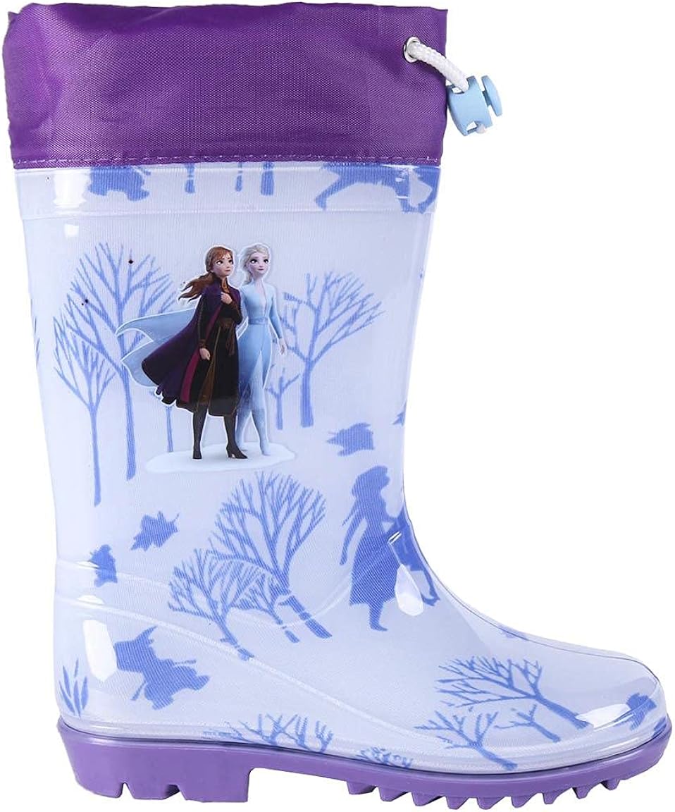 CERDÁ LIFE'S LITTLE MOMENTS Niña con Stopper Regulador para Mayor Ajuste y Minimizar la Entrada Botas de Agua Frozen 2 Elsa y Anna de Color Lila-Licencia Oficial Disney Niñas