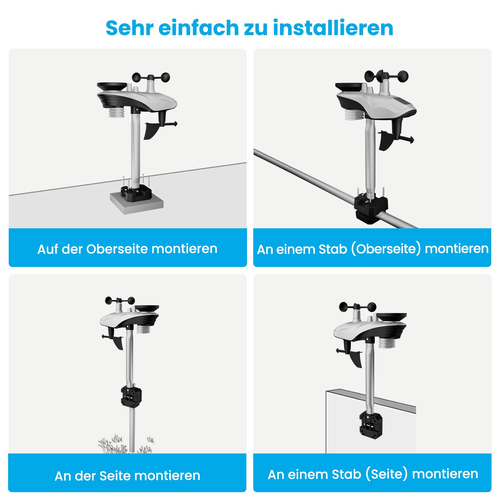Sainlogic Wetterstation WLAN SA9 mit 24/7 Genauer von Weatherseed® AI, 8,5" Großdisplay, UV, Regenmesser Digital, 14-in-1,Windmesser,2-Jahre Datenspeicherung & Export(Nur 2,4 GHz)