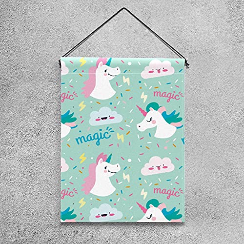 Drapeau de jardin licorne double face en polyester résistant pour décoration extérieure