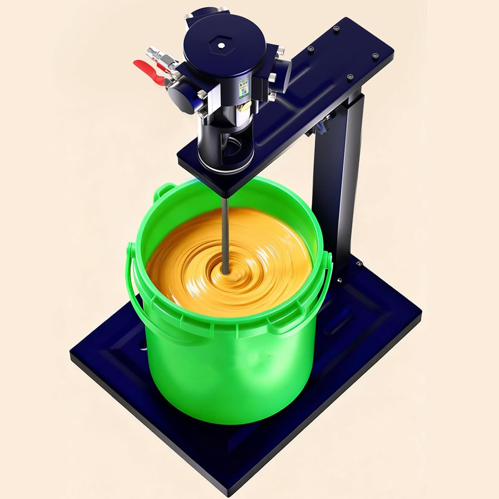 Miscelatore pneumatico per vernice, 5 galloni aria agitatrice, 1/8HP con supporto di sollevamento manuale, Asta in acciaio inossidabile, Pressione 4-8KG per vernice, colla, miscelazione inchiostro