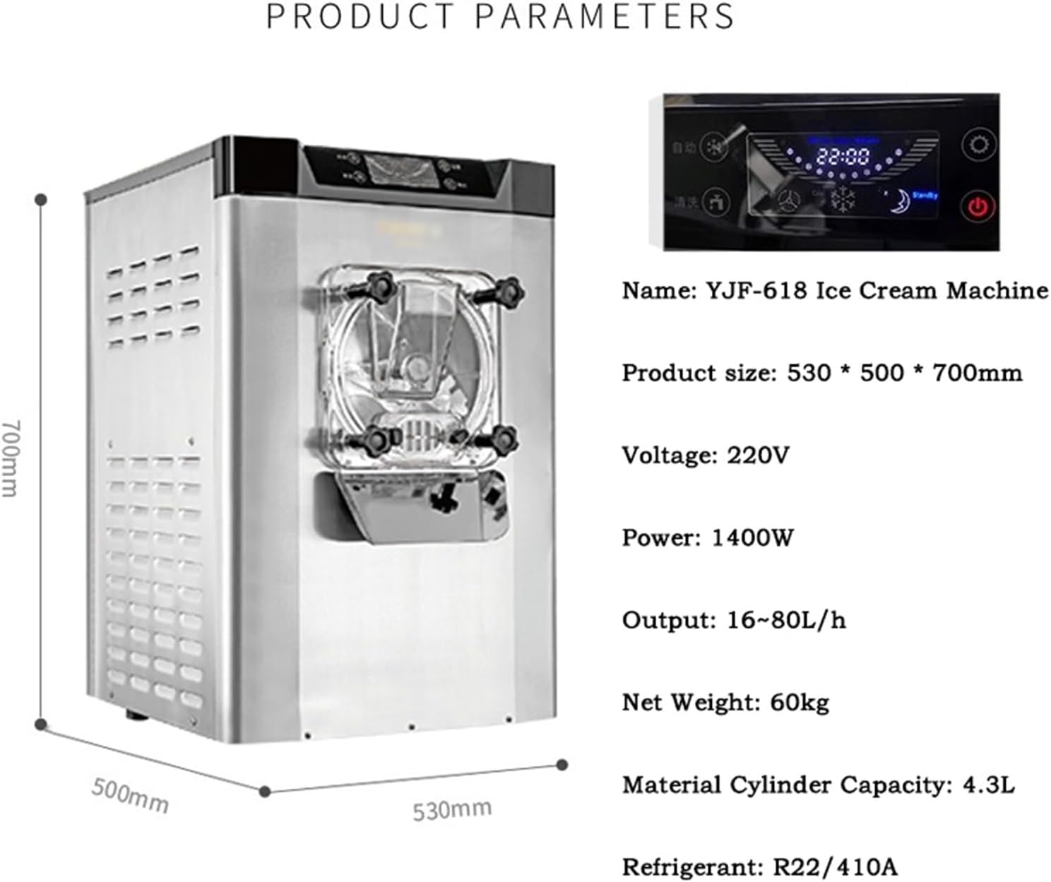 Ice Cream Maker Hard Ice Cream Machine Fancy Commercial Fully Automatic High-yield Digging Ball Snowball Ice Cream Machine Mung Bean Sand Milk Ice Cream Machine