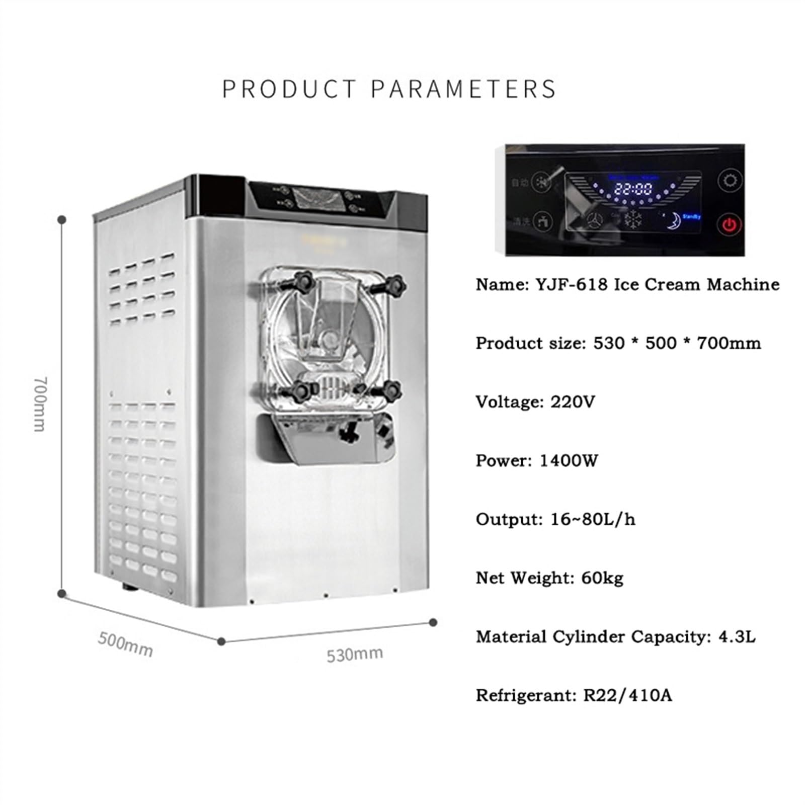Heladera Máquina de helados duros Comercial de lujo Completamente automática Bola de excavación de alto rendimiento Máquina de helados de bolas de nieve Leche de arena de frijol mungo Maquina de Helad