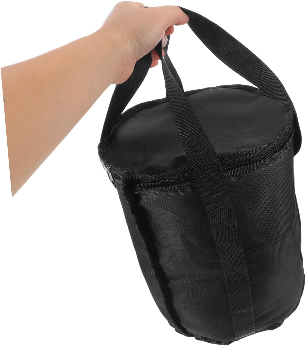 Waterproof Ice Hockey Puck Bag, Hockey Equipment Carry Bag Organizer with Sturdy Material, 25cm Diameter × 28cm Height, Sports Gear Storage for Training and Travel