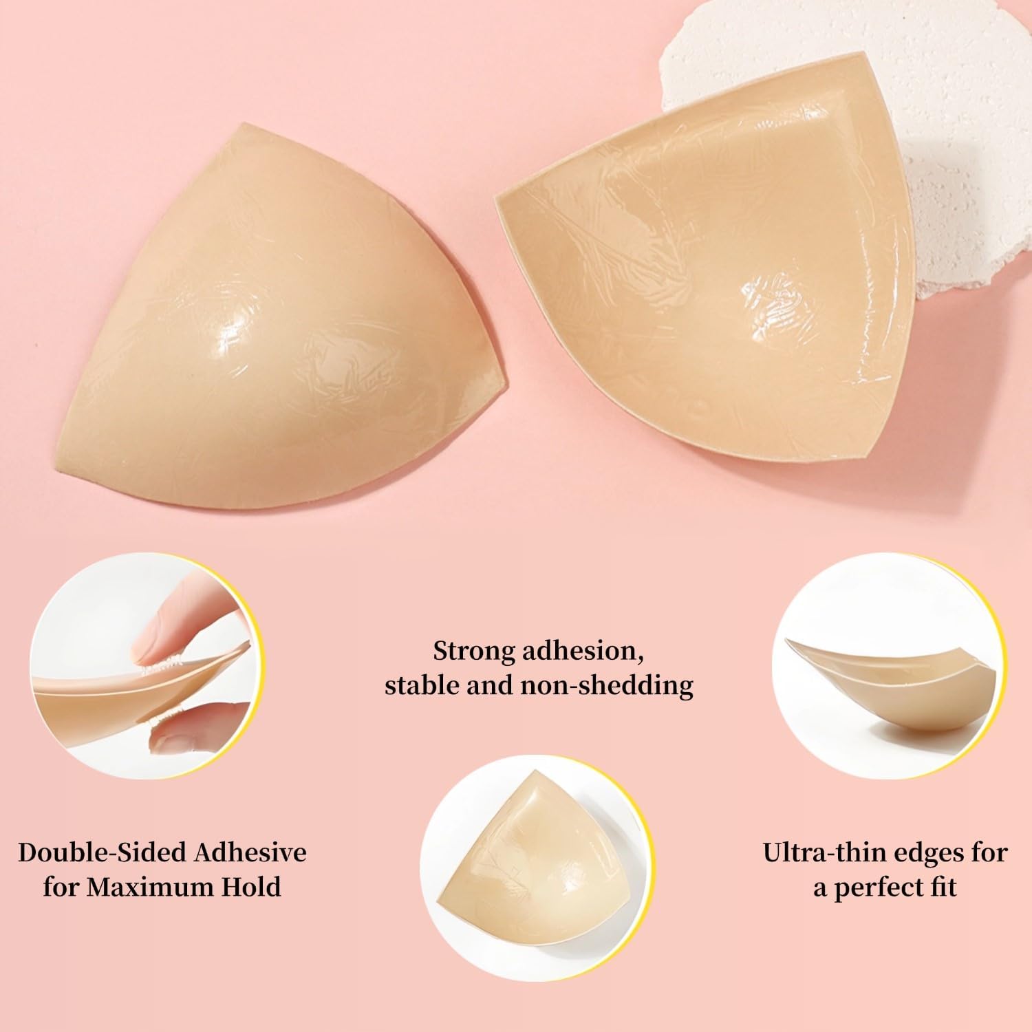 DEPOVOR Large Size Double-Sided Sticky Inserts Lightly Padded for D+ Cups, Reusable Adhesive Lifting Bras for Large Bust - Image 2
