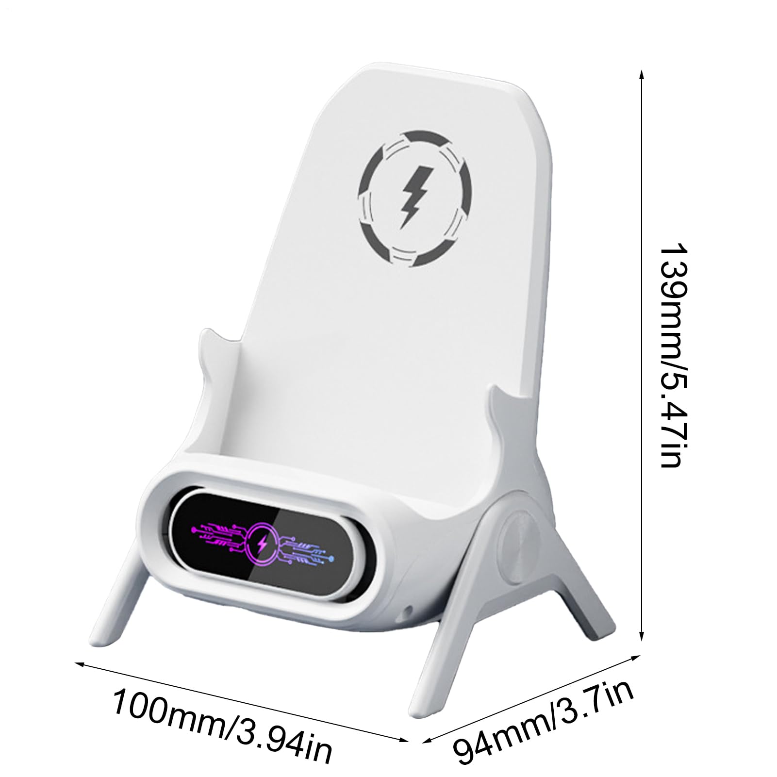 Cargador inalámbrico | Soporte para teléfono móvil para mesa, cargador rápido de 15 W para tabletas con soporte magnético, soporte en diseño de sillón para escritorio y tocador