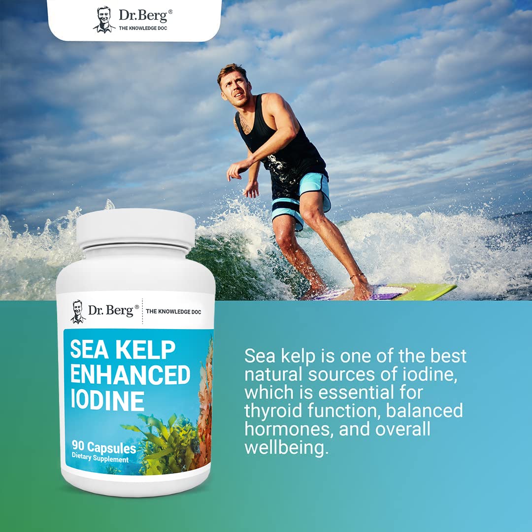 Buy Dr. Berg's Sea Kelp Enhanced Pure Healthy Thyroid Support Natural