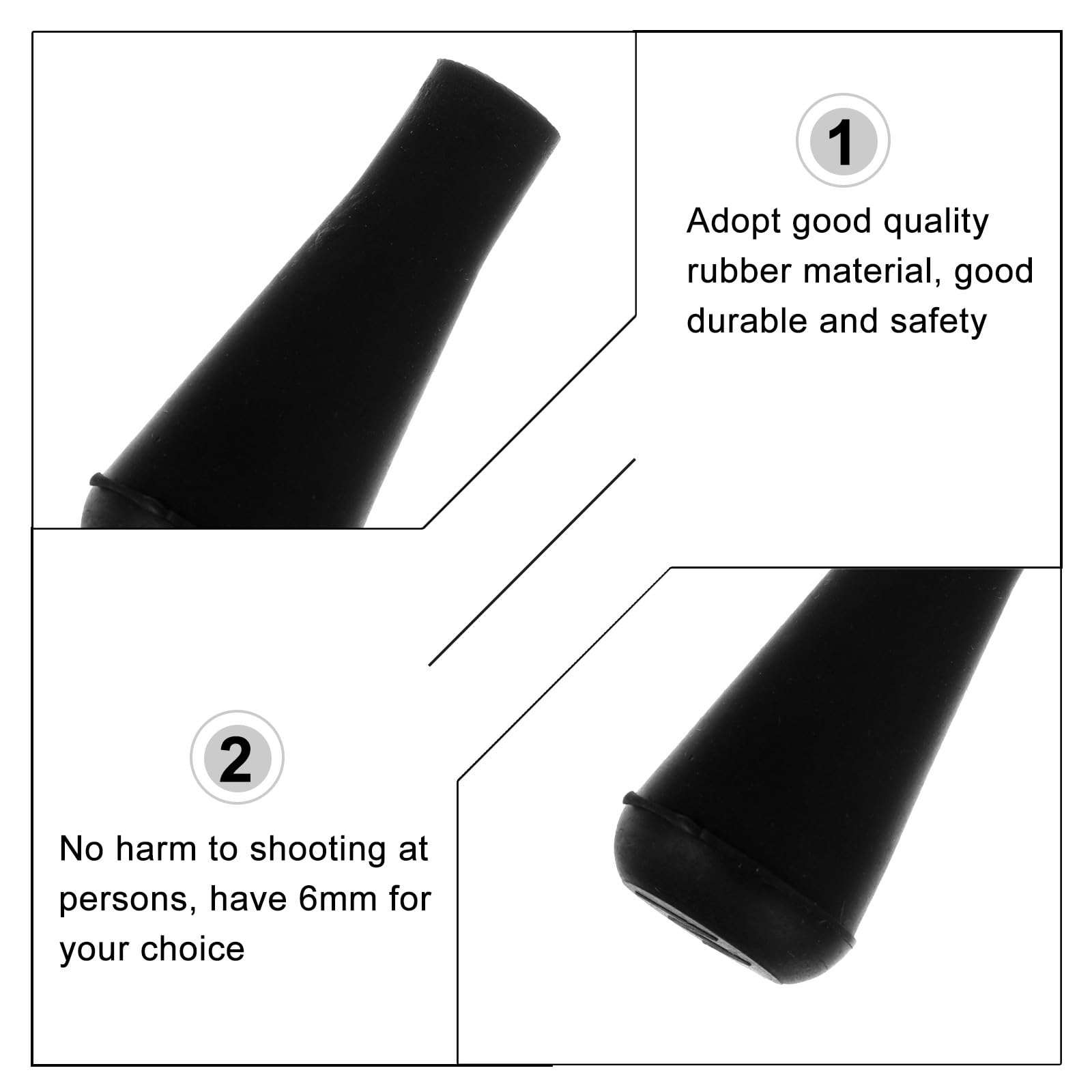 VANZACK Punte di Freccia in Gomma 6Mm 5 Pezzi per Tiro L'Arco Flessibili e Resistenti Adatte a Frecce in Legno e Carbonio Perfette per Allenamento e attività Outdoor per Principianti