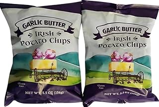 TJjs Garlic Butter Irish Potato Chips Gluten Free Snack, 2 Pack