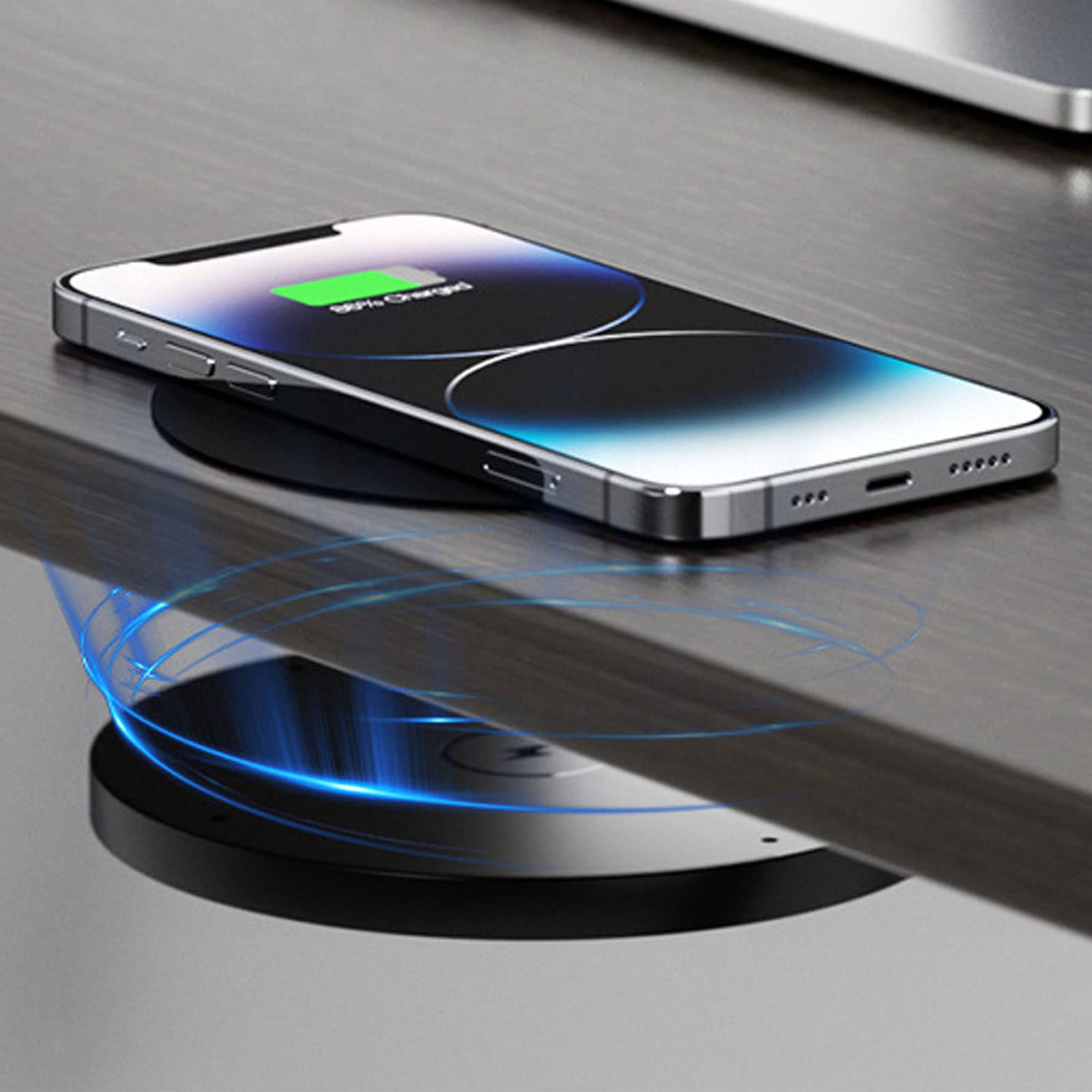 AMPACO Invisible Wireless Charger 13-30mm Under Desk QI 10W Furniture Wireless Charging Pad for Thickness Bar/Coffee Table/Desk Wait